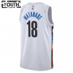 Maillot NBA Brooklyn Nets Yuta Watanabe 18 Nike 2022-23 City Edition Blanc Swingman - Enfant